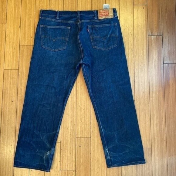 Levis 501 button fly Blue Denim Jeans Mens Size 42x30 - Picture 1 of 4
